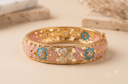 Pink Thick Meenakari Kada