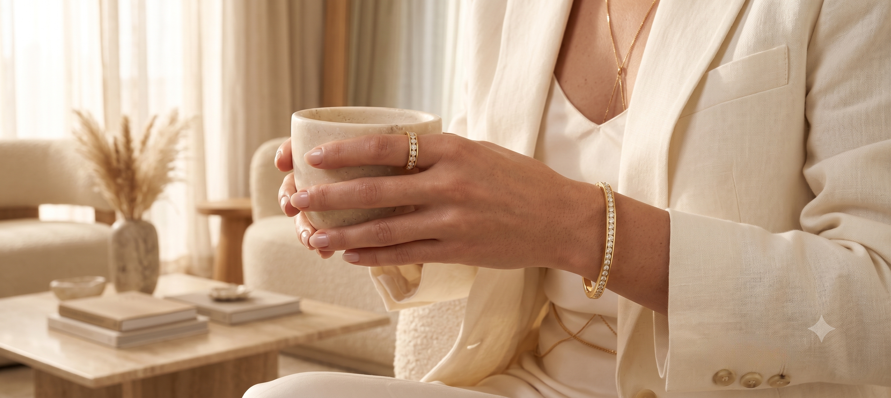Oval Diamond Bracelet Ring Set