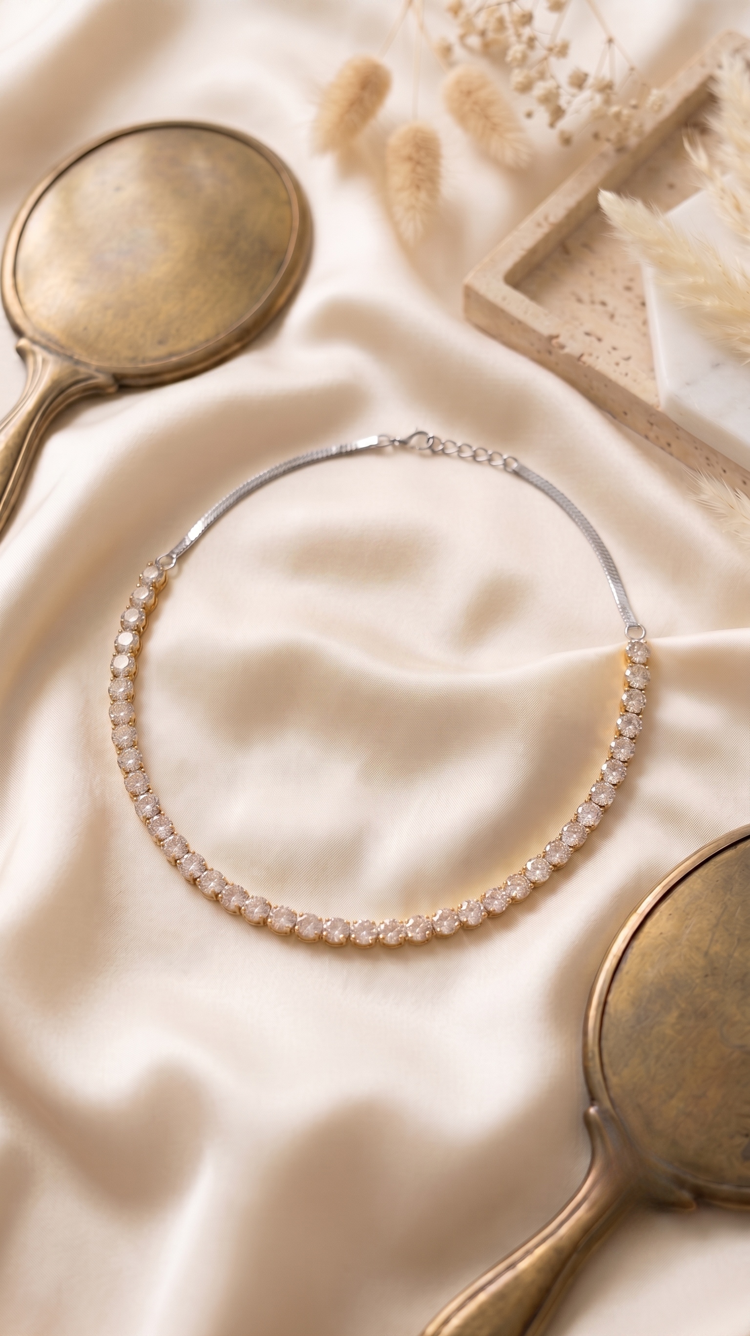 Rust Gold CZ Choker Set (with Earrings)