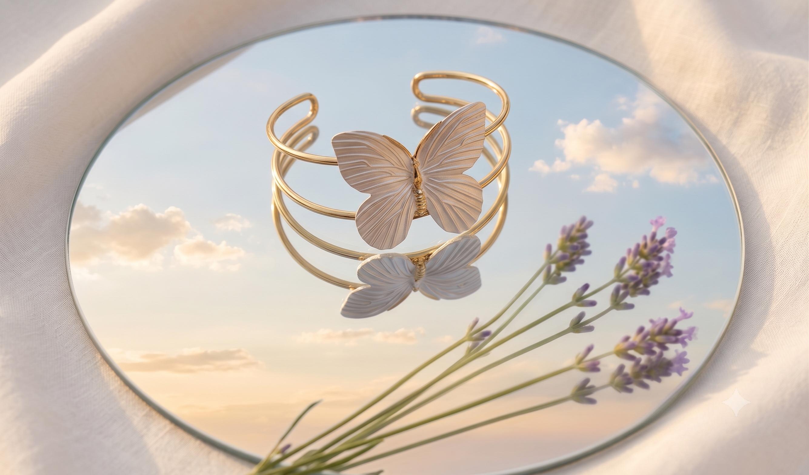 White Butterfly Pearl Arm Cuff Bracelet