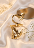 Gold Leaf Statement Metal Cuff Bracelet