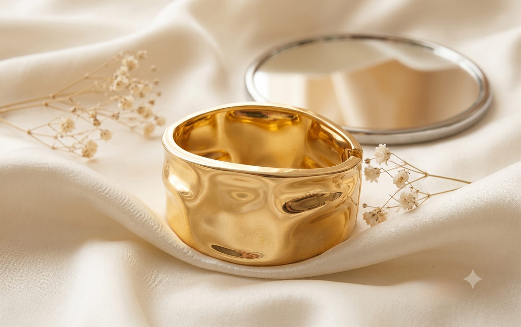 Small Gold Metal Cuff Bracelet