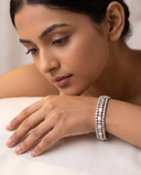 Silver 3-Layer Baguette CZ Tennis Bracelet