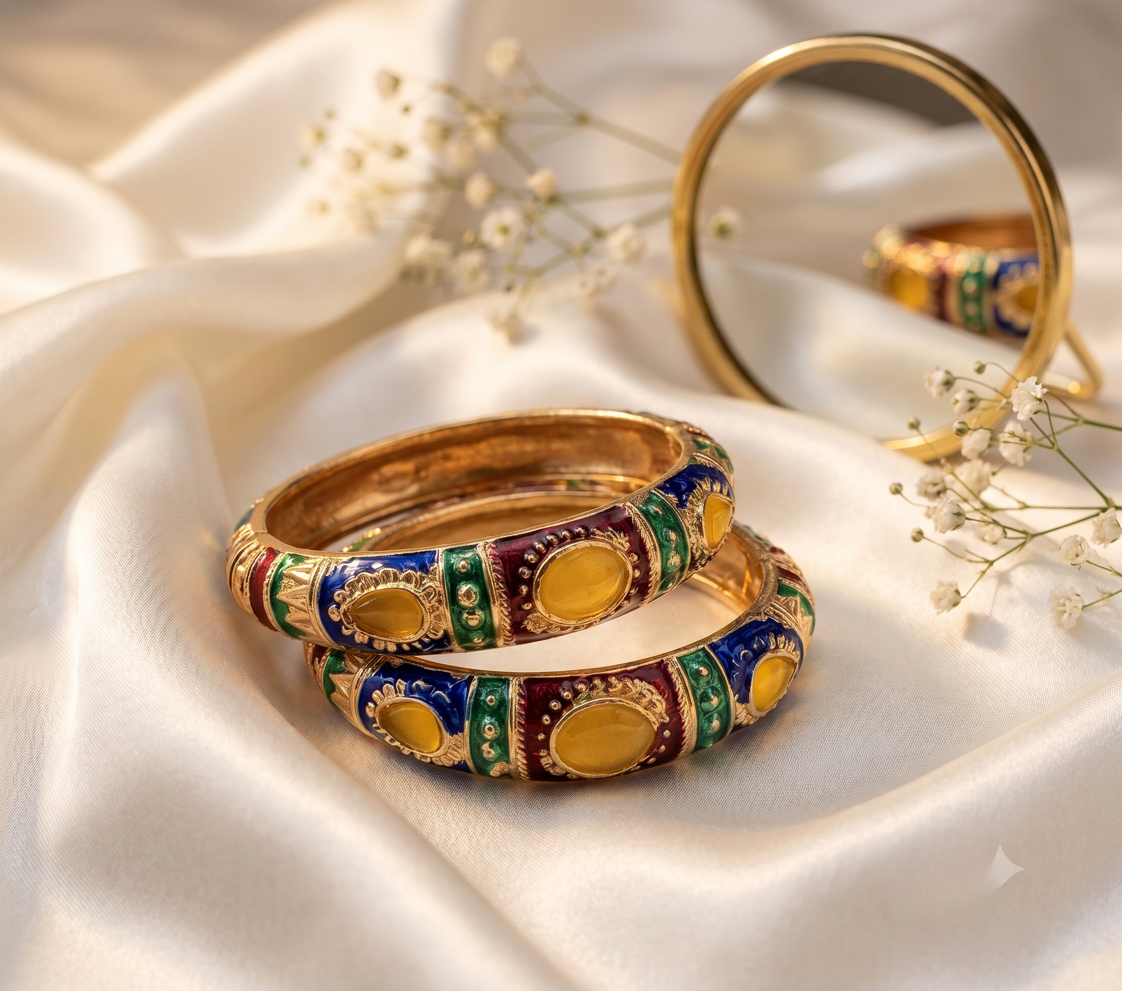 Multicolour Stone Meenakari Kada