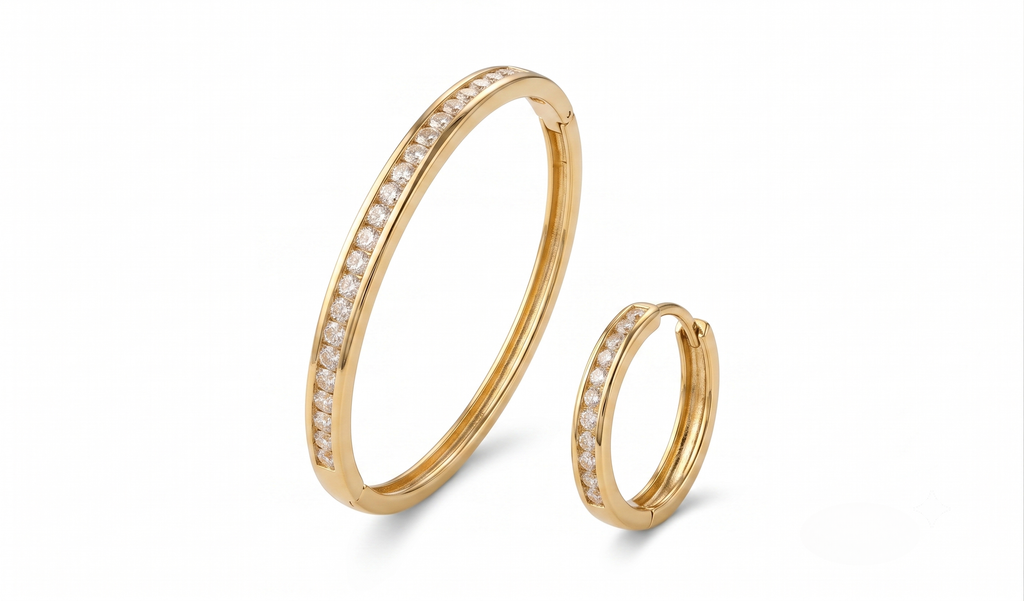 Oval Diamond Bracelet Ring Set