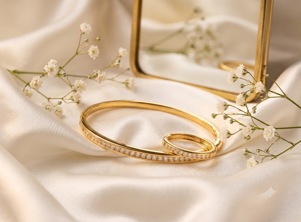 Oval Diamond Bracelet Ring Set