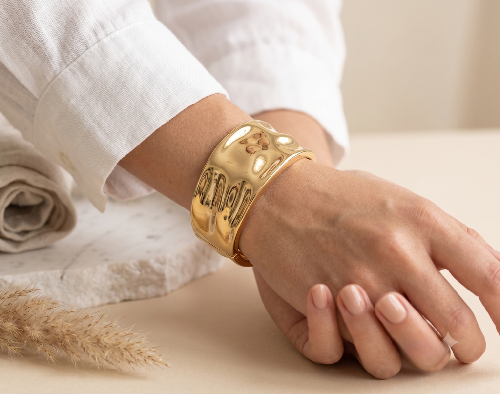 Small Gold Metal Cuff Bracelet
