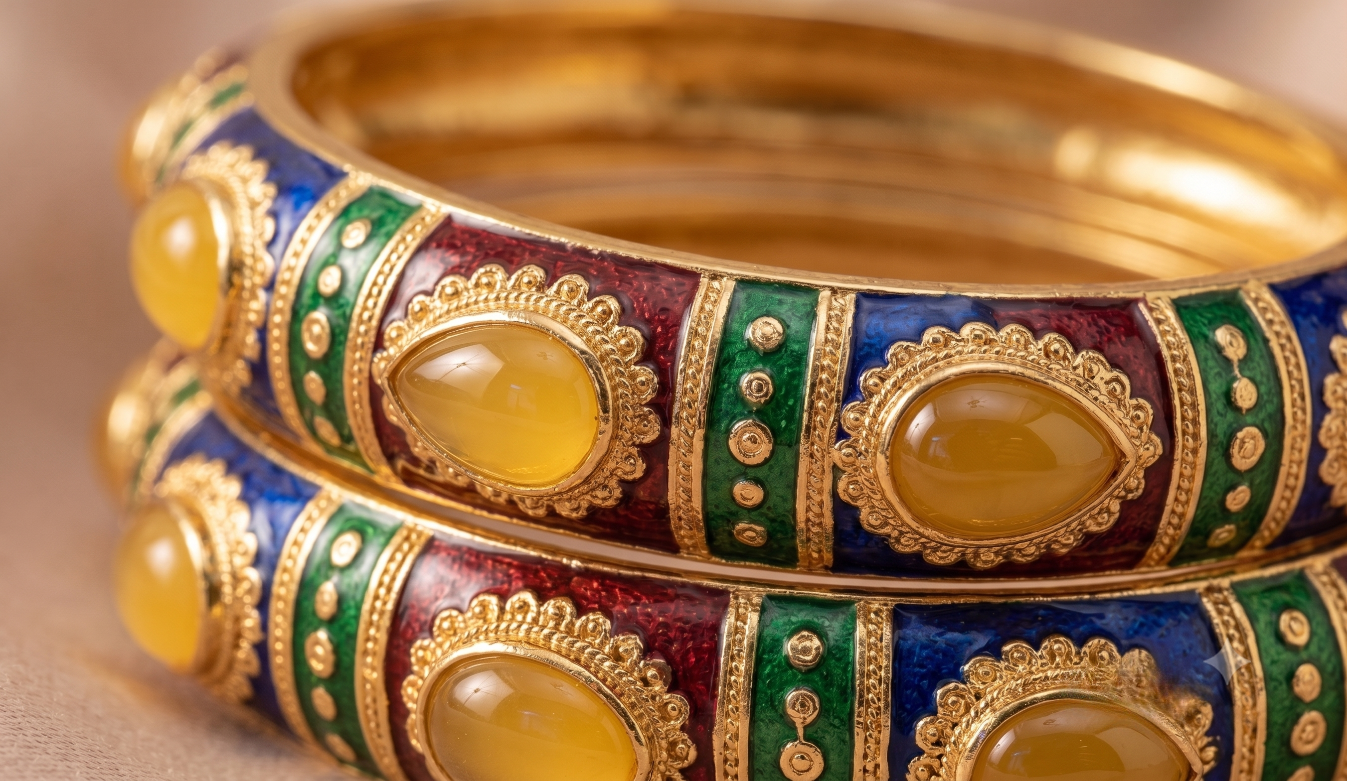 Multicolour Stone Meenakari Kada