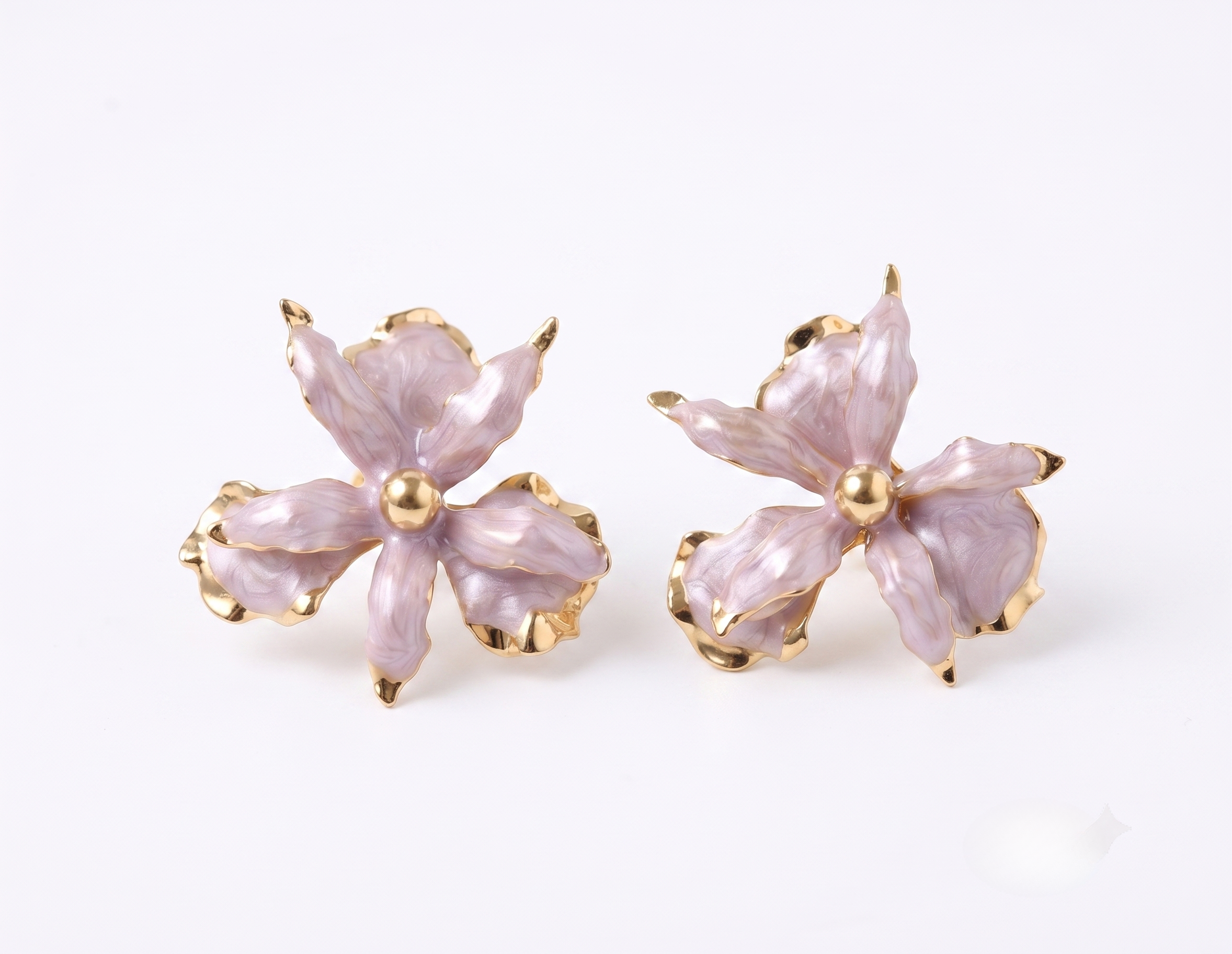 Off-White Resin Flower Cluster Statement Earrings