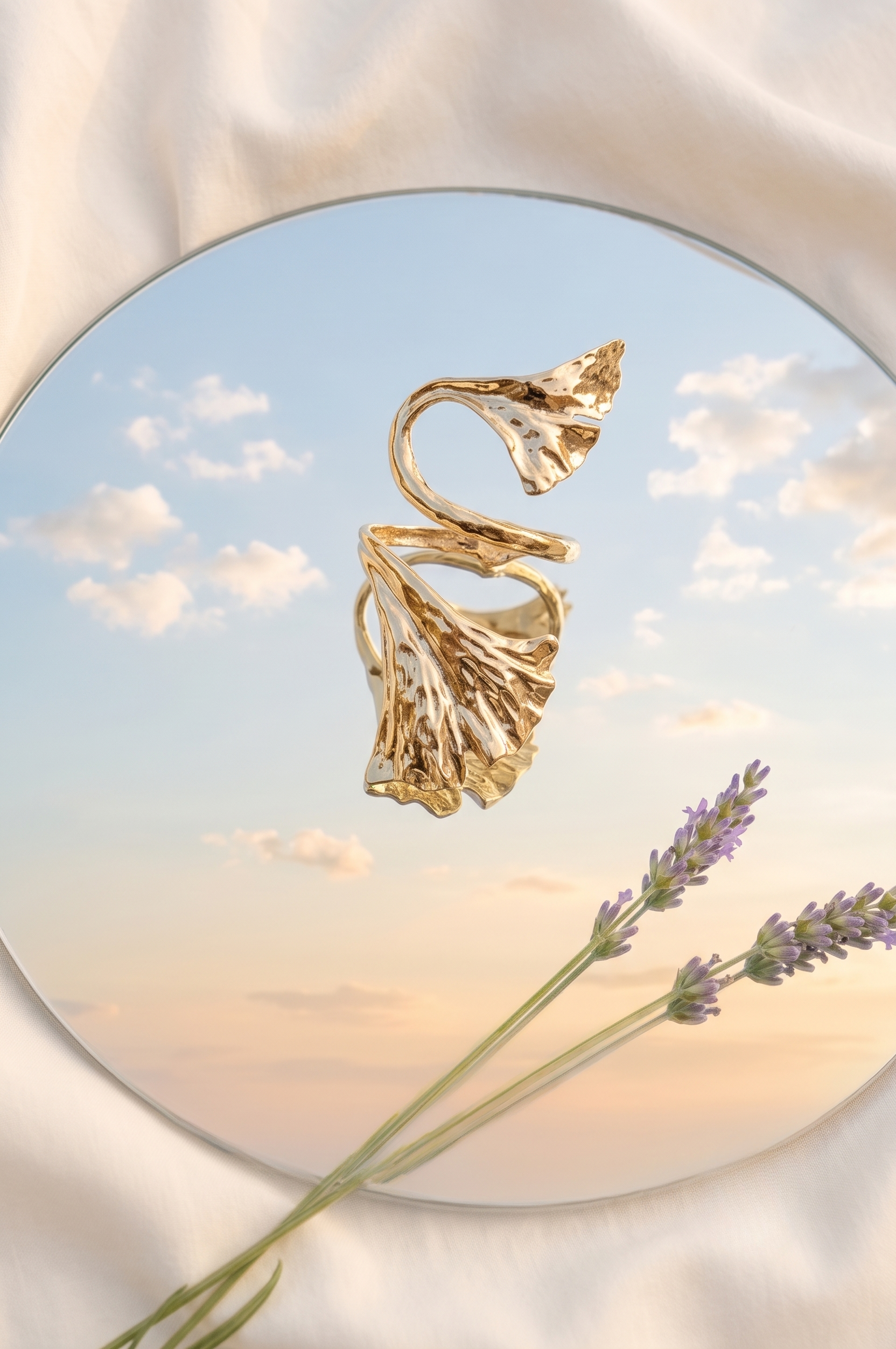 Gold Leaf Statement Metal Cuff Bracelet
