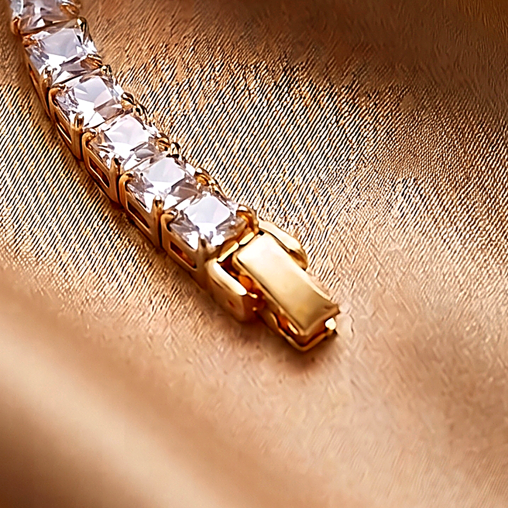 Gold CZ Tennis Bracelet