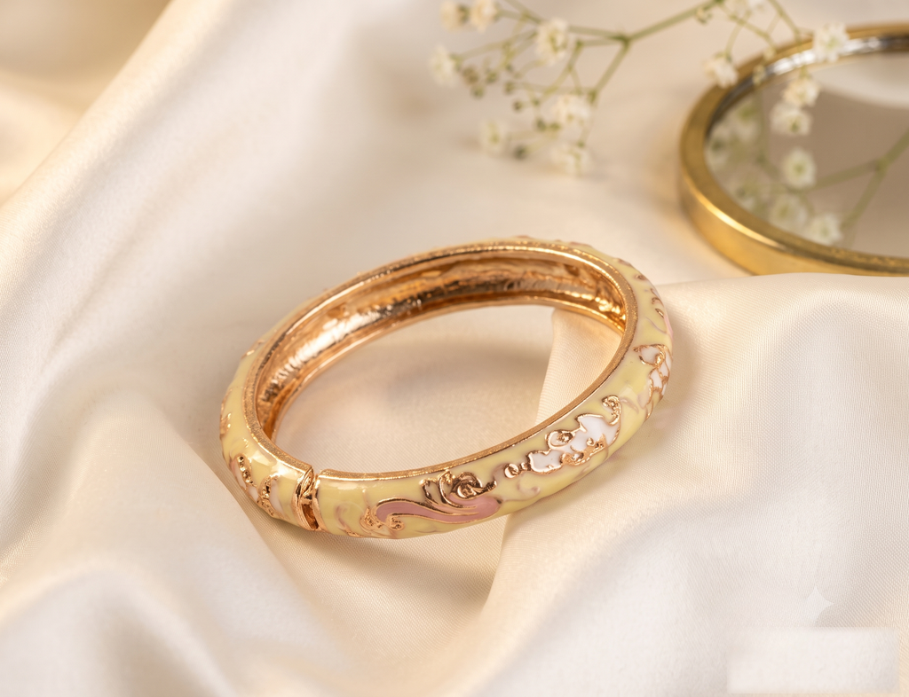 Lemon Yellow Meenakari Bangle