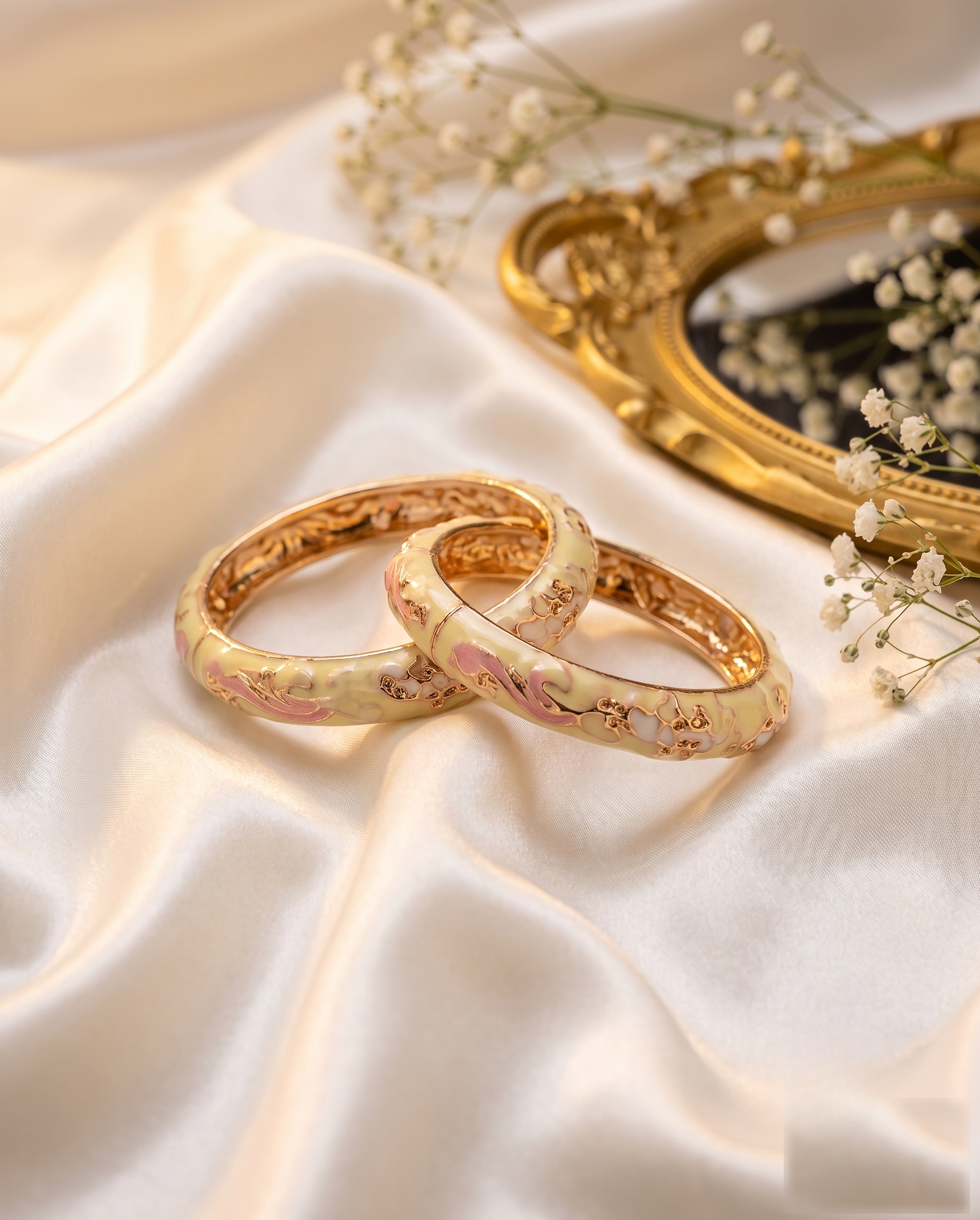 Lemon Yellow Meenakari Bangle