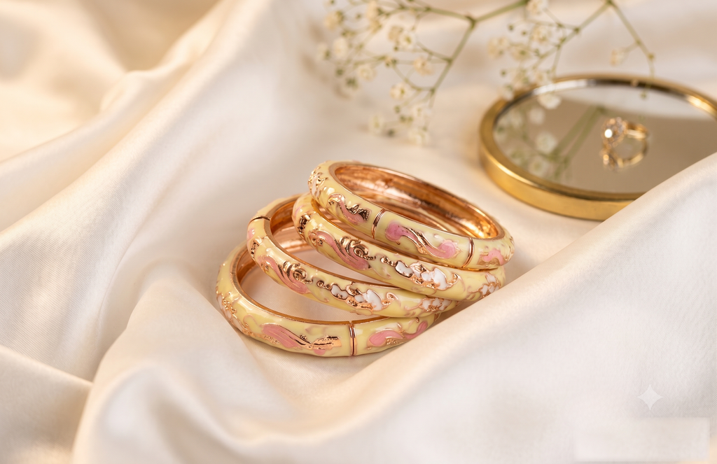 Lemon Yellow Meenakari Bangle