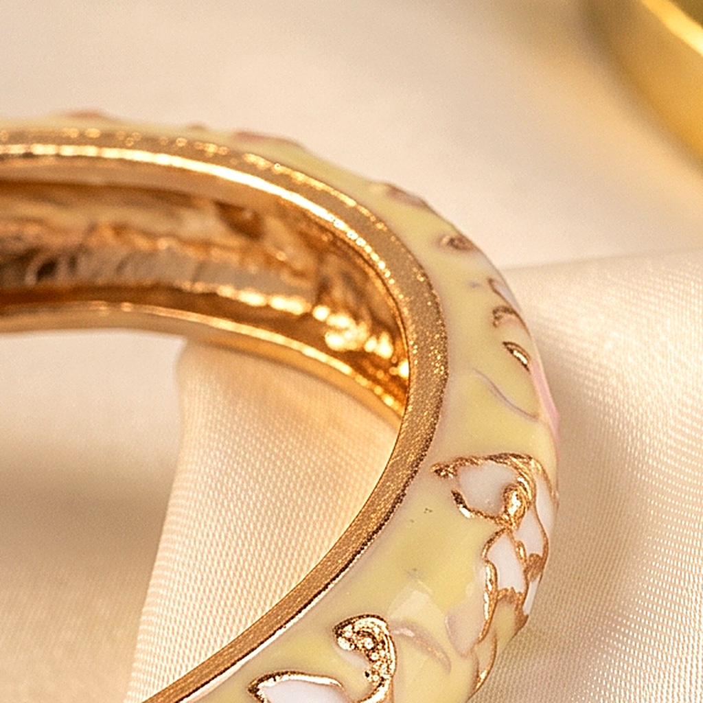 Lemon Yellow Meenakari Bangle