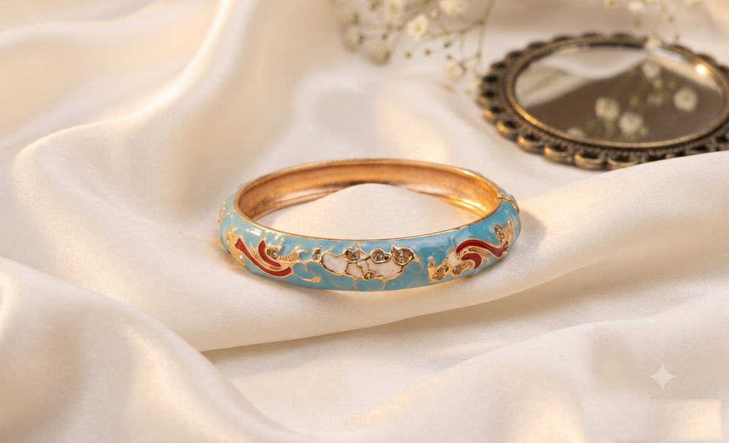 Turquoise Meenakari Bangle