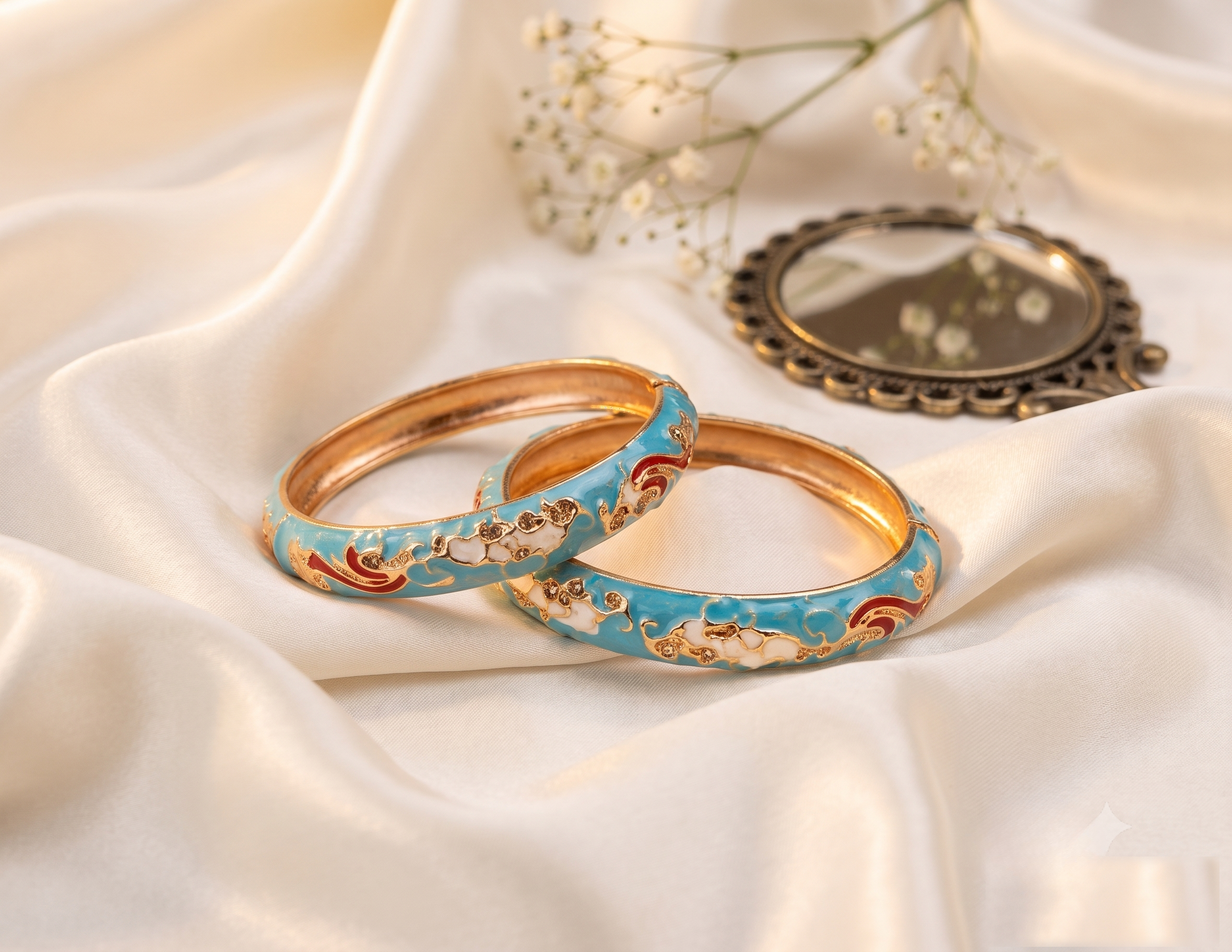 Turquoise Meenakari Bangle