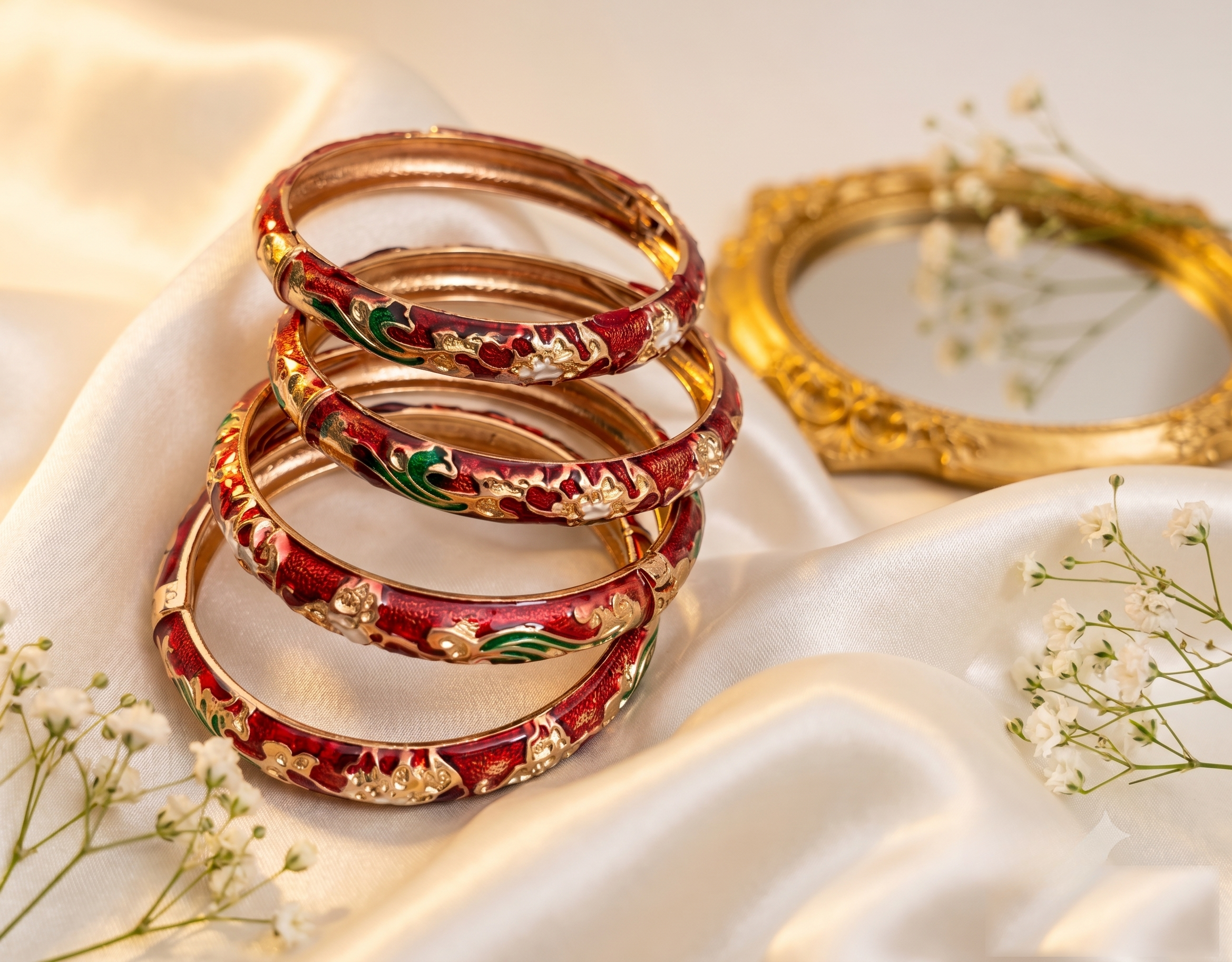 Red Meenakari Bangle