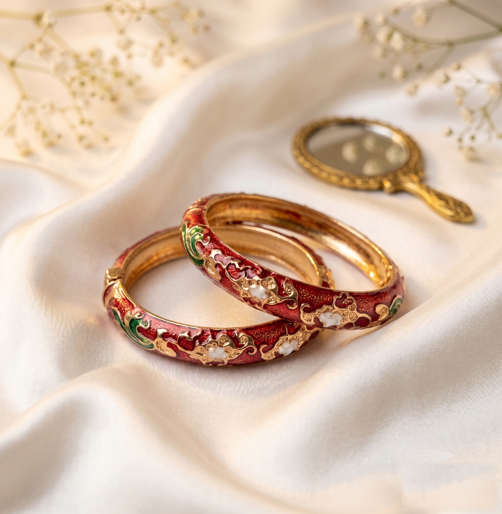 Red Meenakari Bangle