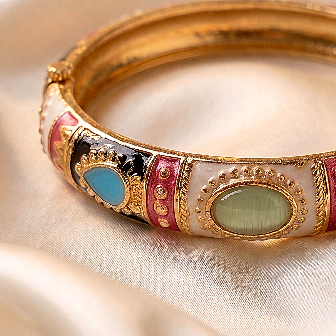 Multicolour Stone Meenakari Kada