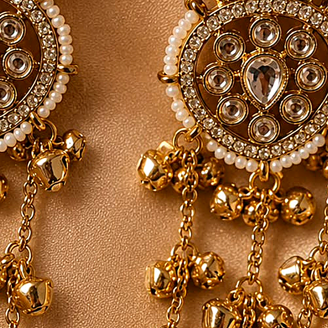 Blush Pink Kundan Long Kashmiri Jhumki