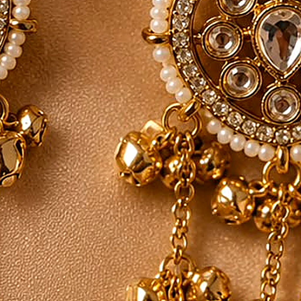 Blush Pink Kundan Long Kashmiri Jhumki