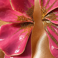 Pink Glitter Petal Statement Earrings