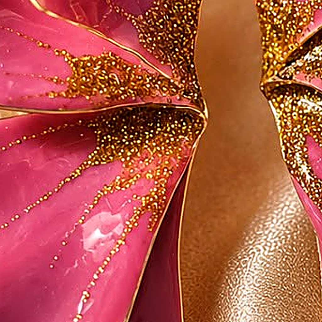 Pink Glitter Petal Statement Earrings