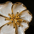 White Glossy Ivory Enamel Floral Earrings