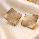 Ivory Square Enamel Stud Earrings