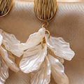Ivory Acrylic Petal Drop Earrings