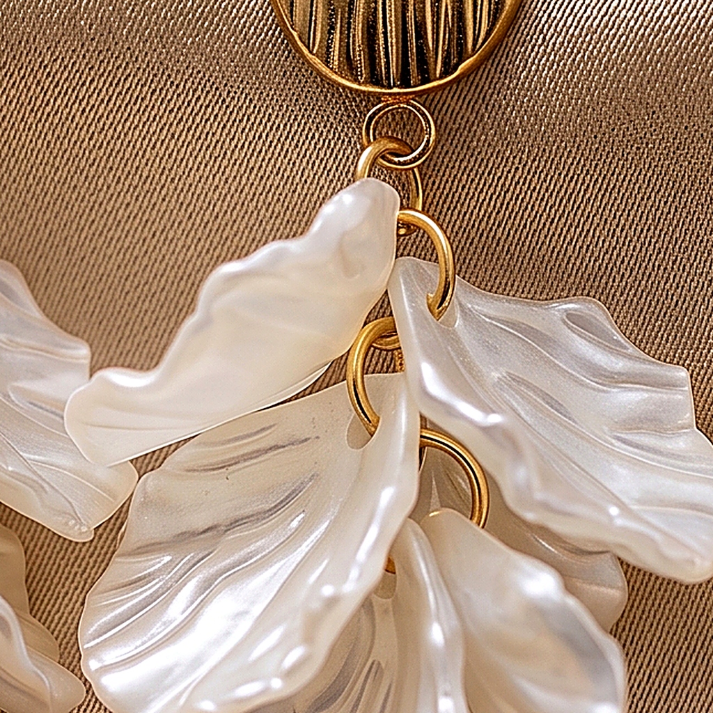 Ivory Acrylic Petal Drop Earrings