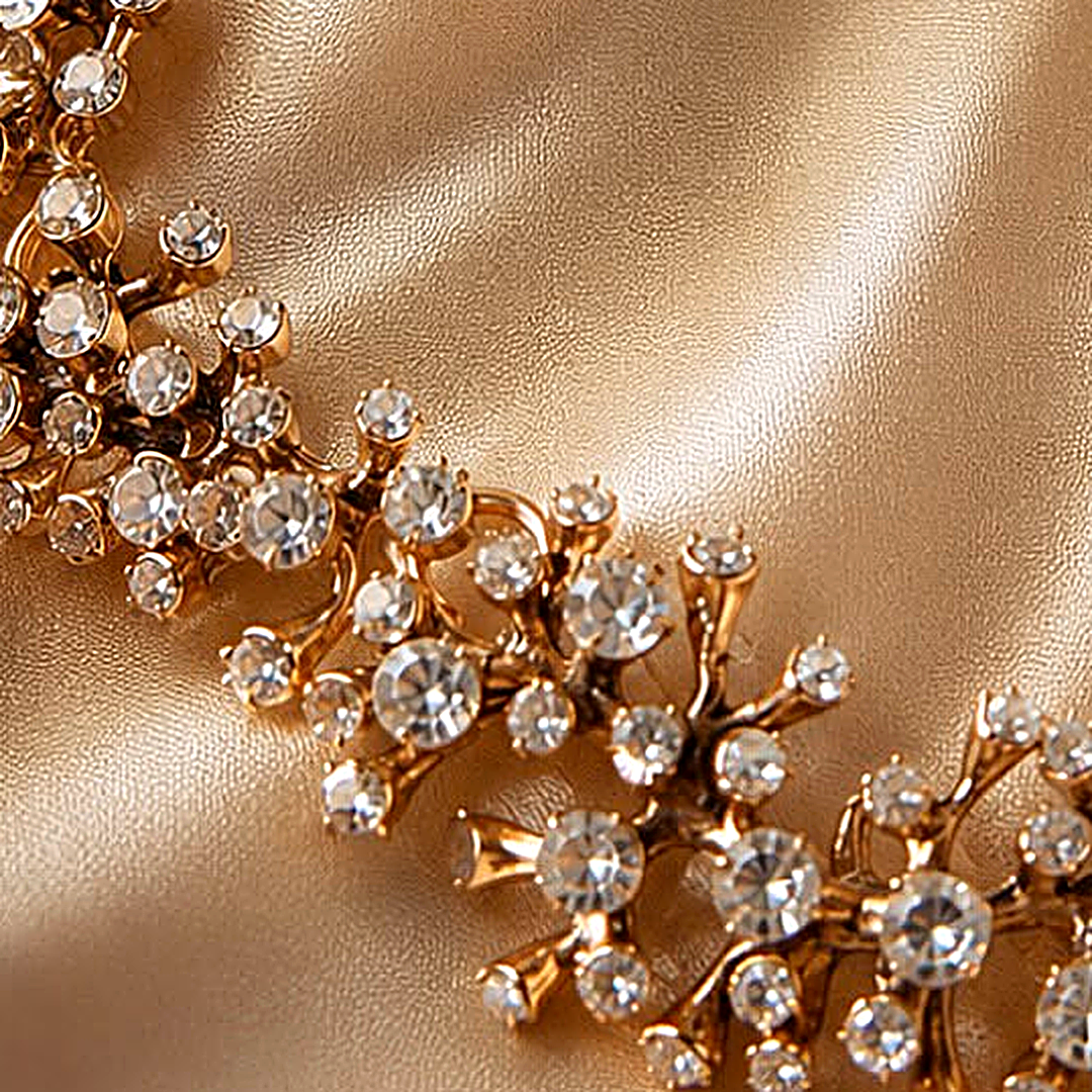 Crystal Rhinestone Studded Long Necklace