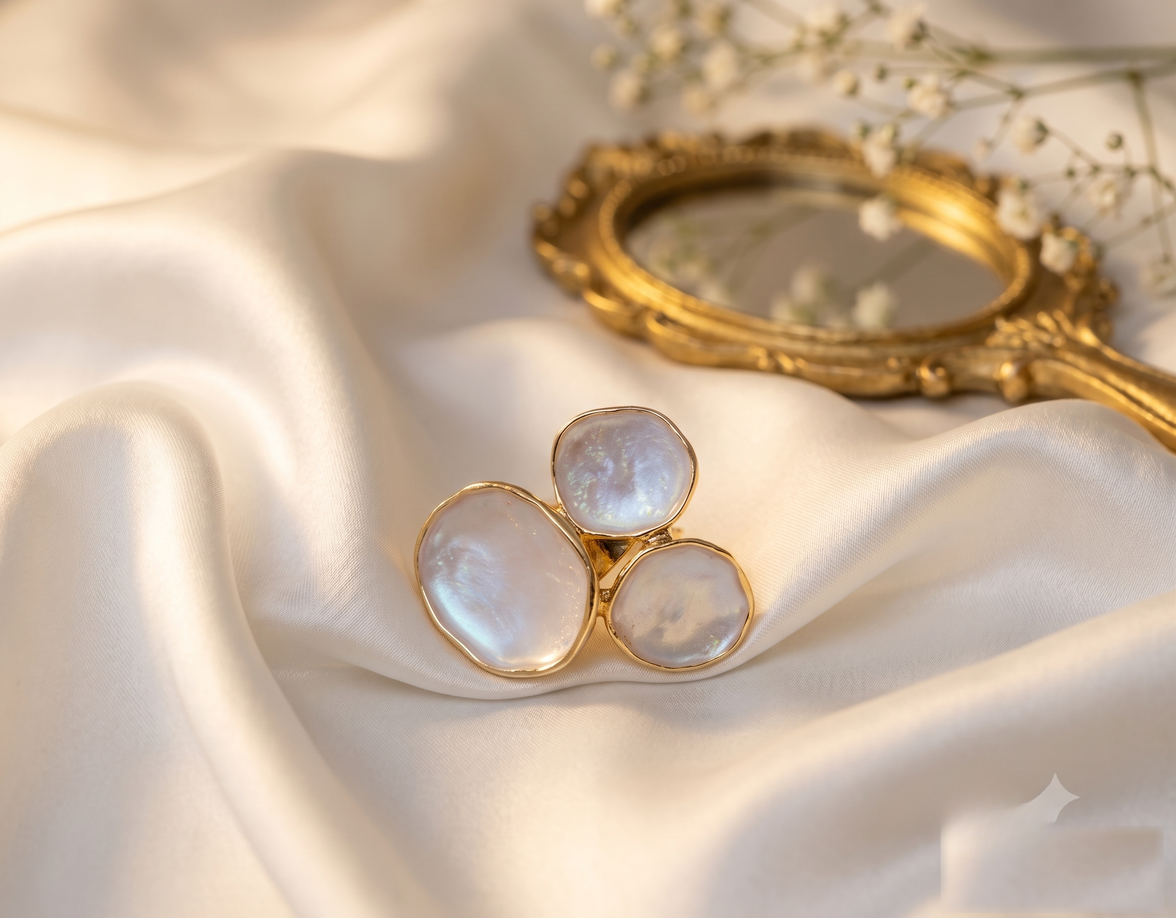 Frosted Petal Trio Resin Ring