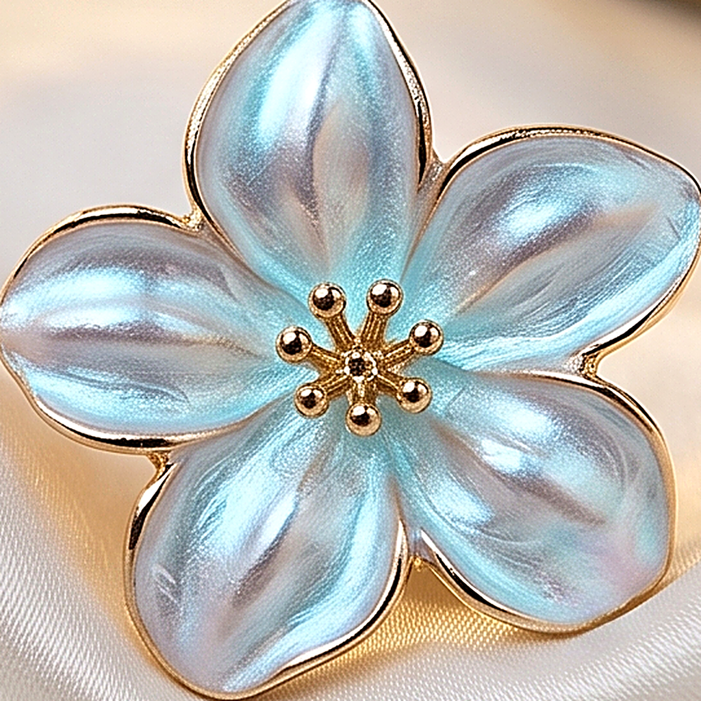 Frost Blossom Clear Resin Floral Ring