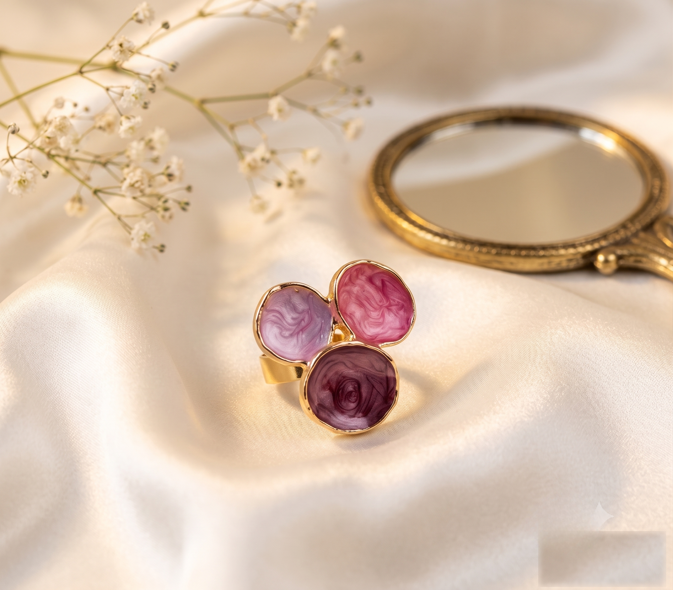 Amethyst Stone Purple Gold Ring
