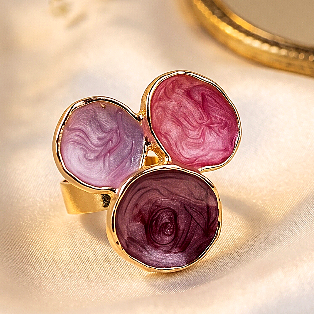 Amethyst Stone Purple Gold Ring
