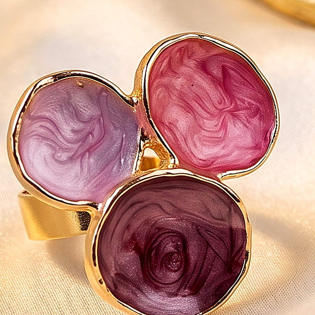 Amethyst Stone Purple Gold Ring