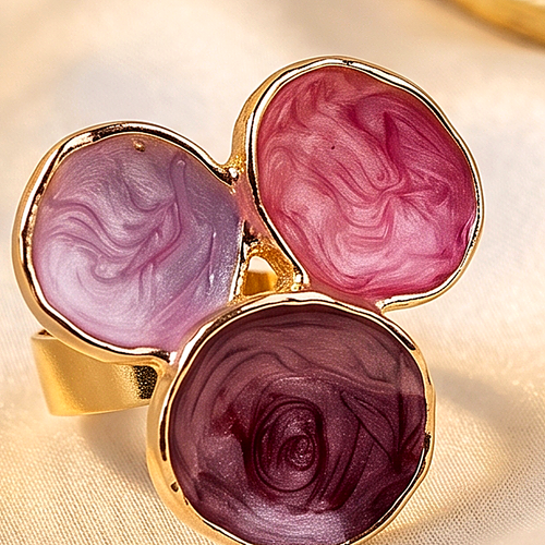 Amethyst Stone Purple Gold Ring