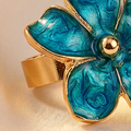 Teal Posy Enamel Floral Ring