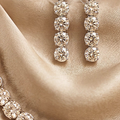 Silver CZ Choker Necklace & Earring Set