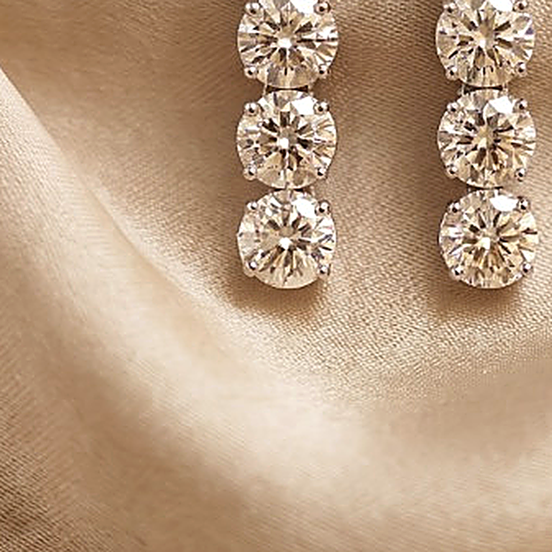 Silver CZ Choker Necklace & Earring Set