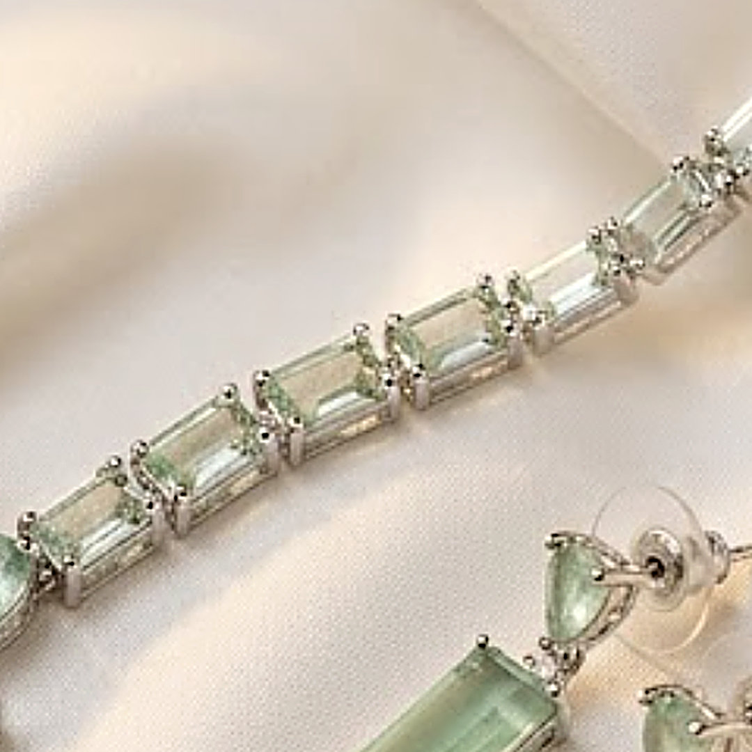 Emerald Green Pendant CZ Choker Set