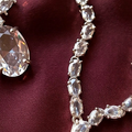Clear CZ Silver Choker Necklace & Earring Set