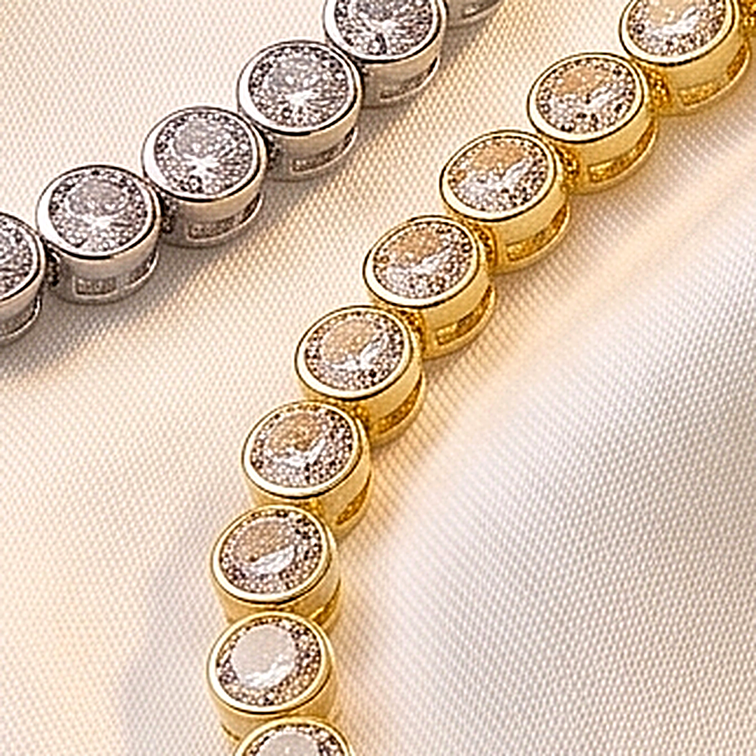 Silver Chain CZ Choker & Earring Set