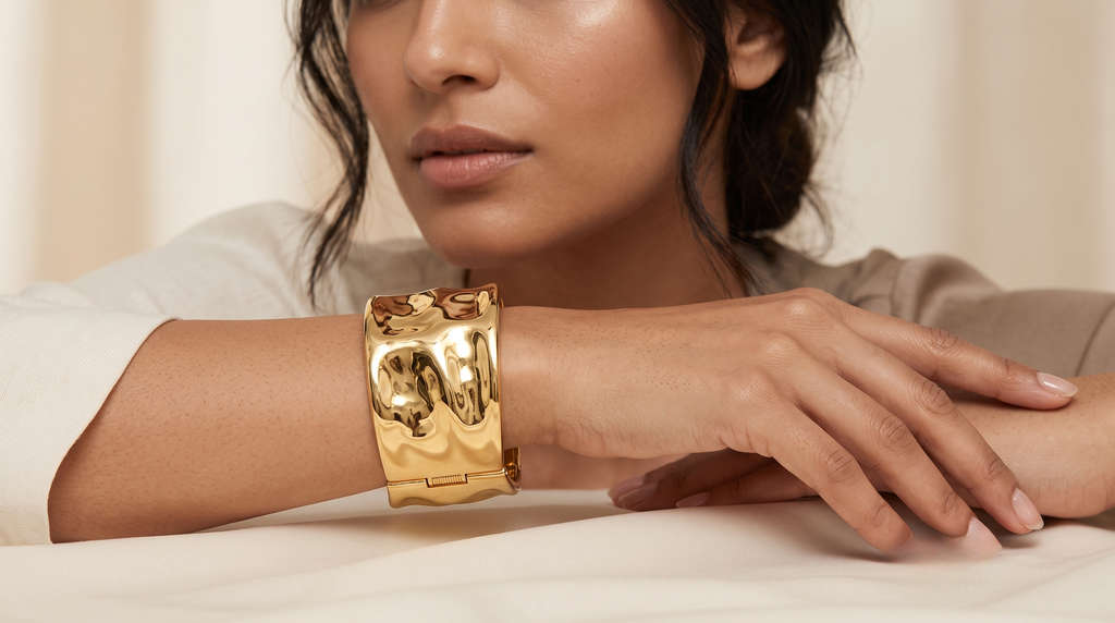 Small Gold Metal Cuff Bracelet